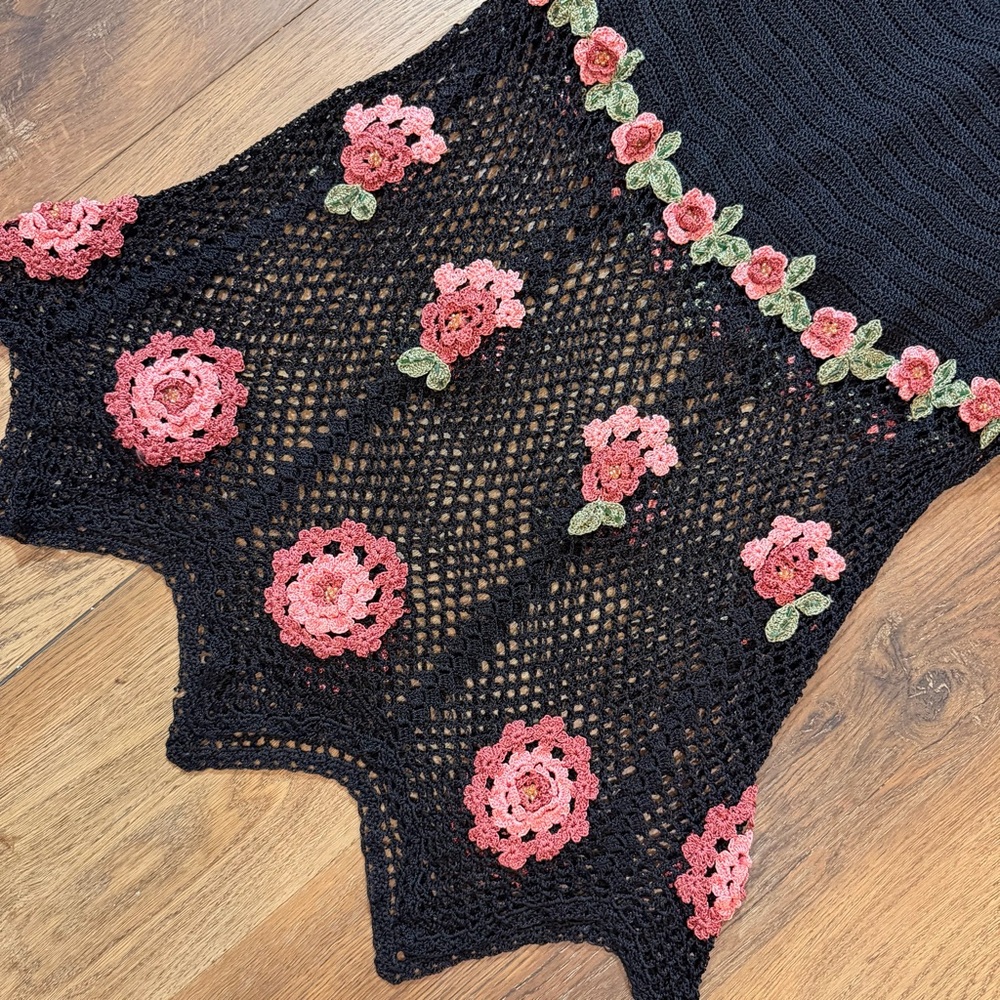 Vintage Y2K Beaded Dress Vintage Crochet Dress Vintage Beaded Dress Floral Fairy - Picture 3 of 13